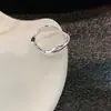 Anillo Minimalista Ojo de Gato Luna Blanca, Anillo Ajustable de Moda Personalizado, Conjunto de Joyería para Mujer con Forma de Anillo Estilo Europeo y Americano