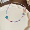 Collares Divertidos de Colores Serie Dopamina para Mujer, Estilo Coreano Verano Cadena Dulce Fresca para Clavícula, Accesorio de Cuello de Gama Alta de Nicho en Instagram