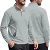 Amazon transfronteiriço moda masculina malha waffle bolso patch tridimensional gola alta polo de manga comprida sweatshirt casual outdoor de comércio exterior TK