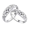 Anel de prata de casal de estrelas da vida moda coreana anel de abertura ajustável anel de prata masculino e feminino presente
