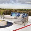 Sofá Nórdico ao ar livre Pátio Villa Lazer Protetor solar impermeável Jardim Design ao ar livre Rattan Encosto Sofá Combinação