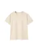 Camiseta de Algodón con Sensación de Hielo para Mujer, Cuello Redondo, Color Sólido de Verano, Corte Holgado Recto, Manga Corta Transpirable Fresca