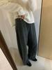 [Oferta Especial, Não Reembolsável] Calça Casual de Tricô de Lã de Inverno Yuanpai, Estilo Coreano Elástica Afinando Calça de Perna Larga Wc073