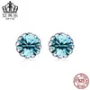 Amazon Venta Caliente Plata Esterlina Doce Colores Zircón Aretes de Piedra Natal Aretes del Zodíaco Aretes Populares Transfronterizos s925