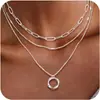 Collar de Oro Multicapa Transfronterizo Europeo y Americano 2025 para Mujer Apilable Moda Simple Versátil Diseño de Nicho Collar