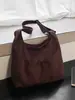 Yue Zi 2026 Otoño Temprano Bolso Simple Nuevo Bolso Tote de Moda de Gran Capacidad Bolso de Hombro Único para Viajes al Trabajo Bolso de Ante Bajo el Brazo