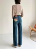 ¡Pantalones de pierna recta, corte ajustado! Versiones gemelas de jeans rectos de elasticidad cuádruple para mujer, con un diseño retro, adelgazante y fluido, y una silueta de pierna estrecha y amplia.