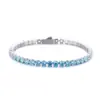 Pulsera de Tenis de Zirconia Colorida con Degradado para Hombres y Mujeres, Diseño de Nicho de Alta Gama, Única y que No se Desvanece, Joyería Versátil para Parejas