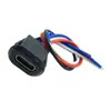 Conector Hembra USB Tipo C 2P Cable de Soldadura Impermeable con Cable Typec Puerto de Carga Impermeable Cabezal Hembra Tyc Carga con Luz