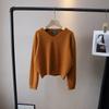[Bizheng] Otoño/Invierno 2025 Nuevo Estilo Coreano Súper Elegante Grueso Cuello en V de Moda Versátil Suave Suéter de Punto para Mujer 4706