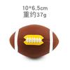 Fábrica direta novo látex brinquedo futebol som interativo cor dos desenhos animados pequeno rugby em forma de brinquedo do cão