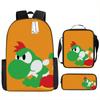 Mochila de dibujos animados transfronteriza Mundo hecho a mano de Yao Xi Mochila de alta capacidad Juego de tres piezas para estudiantes de primaria y secundaria