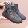 Novo Velho Pequim algodão-acolchoado sapatos para as mulheres velo-forrado engrossado mãe sapatos fundo macio confortável quente sapatos velhos estilo étnico botas de algodão acolchoado para as mulheres