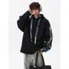 Nueva sudadera de otoño para hombre con capucha, diseño de oso de alta calidad, con patchwork elegante, chaqueta holgada de moda