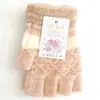 Guantes de Medio Dedo para Mujer Otoño/Invierno 2026, Cálidos de Invierno de Mohair, Guantes de Polar de Medio Dedo para Estudiante, Venta al por Mayor