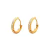 Moda Coreana Ins Patrón Geométrico Simple Pendientes de Botón con Diamantes para Mujer Acero Inoxidable Personalizado Chapado en Oro de 18K Joyería de Alta Gama