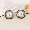 Pendientes de Perla Sirena Incrustados de Diamantes Estilo Coreano, Simples y Versátiles, Pendientes de Moda y Elegantes, Pendientes de Lujo Accesible y Diseño Personalizado