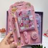 Conjunto de papelería con diseño de caballo arcoíris, bonito conjunto de papelería para estudiantes, cuaderno, bolígrafo multicolor, resaltador, regalo.