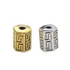 Aleación Plata de Xizang Cuentas de Cubo Plegadas Cuentas Plegadas con Agujero Grande Pulsera DIY Llavero Pulsera de Correa de Cuero con Cuentas