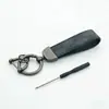 Chaveiro de Couro Floral de Alto Padrão para Carro, Pingente com Argola de Metal para Homens e Mulheres, Acessórios para Carro Atacado