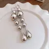 Pendientes de Borla con Hojas y Flores de Aguja Plateada Estilo Corte Retro Pendientes Largos Exagerados de Gama Alta Europeos y Americanos