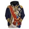 Navidad Figuras históricas europeas y americanas alrededor de uniforme Sudadera con capucha 3D impresa Cosplay suéter alrededor hombres