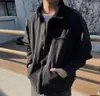 Jaqueta de trabalho masculina retrô, cool e moderna estilo Hong Kong, cardigã versátil de manga longa da moda para o dia a dia.