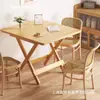 Mesa Dobrável de Madeira Maciça Mesa de Jantar Doméstica Mesa de Madeira Simples Portátil Mesa de Piquenique ao Ar Livre Mesa Quadrada de Feira