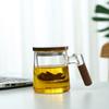 Taza de té de vidrio resistente al calor, Taza de filtro de vidrio con separación de té y agua, Vaso de agua de vidrio resistente a altas temperaturas