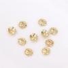 Colar de ouro verdadeiro 18K banhado a cobre, pulseira, espaçador de receptáculo com contas, acessórios de joias de metal faça você mesmo, receptáculo de ouro verdadeiro 14k