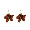 Agulha de prata flor resina brincos nicho temperamento atmosfera brincos retro Coringa luz de luxo alto sentido brincos atacado