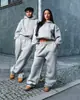 2026 Moda Americana Transfronteriza Marca de Tendencia Sudadera Holgada Hip-Hop Streetwear Unisex con Cremallera y Capucha Pantalones Deportivos Casuales