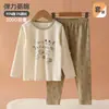 Nuevo conjunto térmico de otoño para niños, para niños, sin costuras, dos piezas, pijama para casa, Clase A