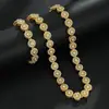 Colar com Design oco de Diamante Transfronteiriço Moda Hip-Hop Personalizado Colar Pulseira Acessórios de Joias Tendência