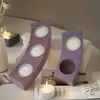 Porta-Velas de Resina DIY Papoula Dois Furos Três Furos Suporte de Velas de Cimento Gesso Multi-Furos Ornamento Molde de Silicone
