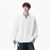 Sudadera de dos piezas falsas con cuello en V de Nasa para hombre, Nueva marca de moda Primavera y Otoño 2026, Top holgado casual de peso pesado para niños
