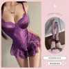 Lencería Sexy con un Estilo Puro y Atractivo, Body de Encaje Pijama Uniforme Tentación Set Qqny