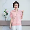 Top casual fino de manga corta de verano para madres y abuelas de mediana edad y mayores, nuevo estilo 2026 ropa holgada para abuelas