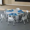 Escritorio de Aula para Aprendizaje Estudiantil Combinación Mesa para Actividades Grupales Estudiantiles Escritorio Combinado Trapezoidal Aula de Capacitación Inteligente