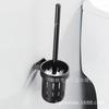 Portacepillos de baño de aluminio espacial sin perforaciones, estante de vidrio, negro, portacepillos de baño plateado, vaso de cerámica, vaso de aluminio