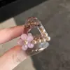 Pinza de Garra Pequeña Triangular de Perla y Flor Dulce Estilo Coreano Pinza para el Cabello de Princesa para la Frente Accesorios para el Cabello Versátiles de Moda
