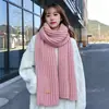 Cachecol Liso Novo Outono e Inverno Estilo Coreano Moda Versátil Cachecol Feminino Toque de Luxo Cachecol de Lã Tricotado para Estudantes