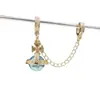 Retenção de Cor Elevada 14K Retenção de Cor Acessórios de Cristal Pingente Rainha Mãe Saturno Corrente de Segurança Cruz DIY Pulseira Colar