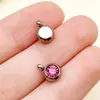 Colgante de Acero Inoxidable Redondo Color Acero de 6 mm con Agujero Vertical Doce Estrellas Color Doce Colores Recubrimiento al Vacío Electroplateado Accesorios para Joyería DIY