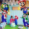 Globo de película de aluminio con temática de juego de dibujos animados de Mario, nuevo diseño transfronterizo, suministros de cumpleaños de princesa melocotón, venta al por mayor
