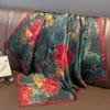 70 Lenços Quadrados Pequenos Lenço de Seda Feminino Lenço Decorativo Estampa de Peônia Seda Lenço Elegante Lenço Profissional Echarpe Primavera e Verão