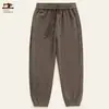 Calças forradas com fleece, espessadas para outono e inverno, calças esportivas masculinas de corte solto, dupla face, calças casuais, calças compridas versáteis
