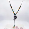 Colar de contas de cerâmica colorida Moda Retro Novo Estilo Chinês Personalidade Colar Longo Camada Dupla Colar Colar Avançado Atacado