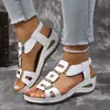 Sandalias Transpirables Ligeras con Tira Elástica Cosida para Mujer, Suela Gruesa Marrón 2026 Elegantes Sandalias de Cuña Casuales de Verano para Mujer