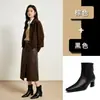 Botas Martin estilo británico de punta cuadrada para mujer, nuevas botas versátiles vintage otoño e invierno 2026, botines casuales estilo coreano y francés